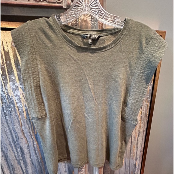 Banana Republic Linen Top Shirt Sleeveless Muscle khaki Size Small - Picture 1 of 7